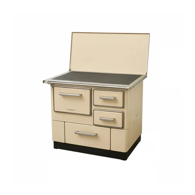 Šporet na čvrsto gorivo MBS 3E DP, krem, desni