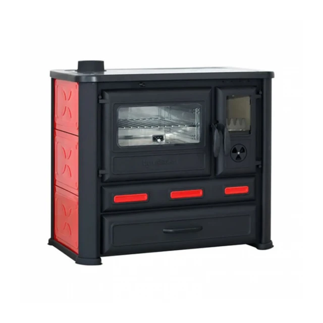 Šporet na čvrsto gorivo TimSistem Alma Mons, crveni, levi