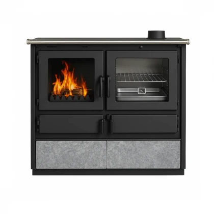 Šporet na čvrsto gorivo TimSistem ROCCO, desni, crni