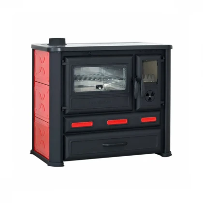 Šporet na čvrsto gorivo TimSistem Alma Mons, crveni, levi