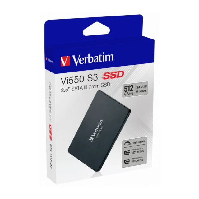 SSD 2.5" SATA Verbatim Vi550 S3 512GB 520MB/s 500MB/s
