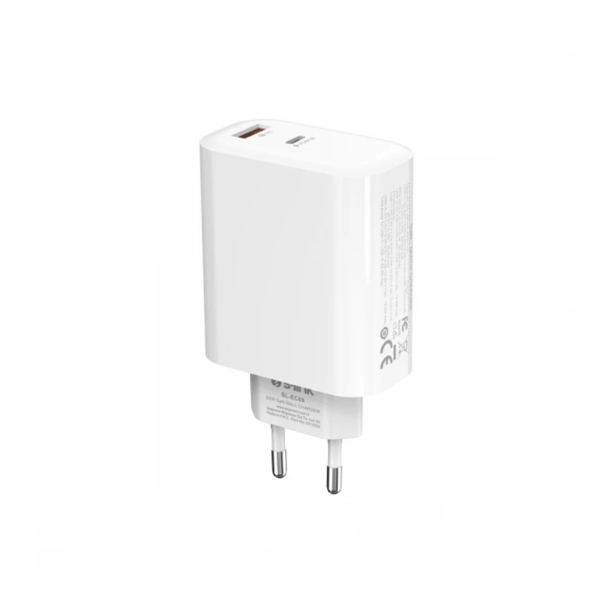 Strujni adapter S-link SL-EC69 65W PD 45W/QC 18W USB-C/USB-A Brzo punjenje