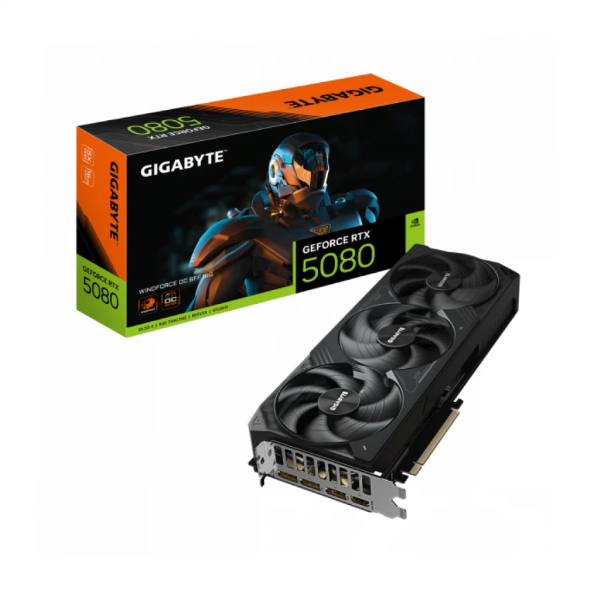 SVGA Gigabyte RTX 5080 WindForce3 OC 16GB, GV-N5080WF3OC-16GD