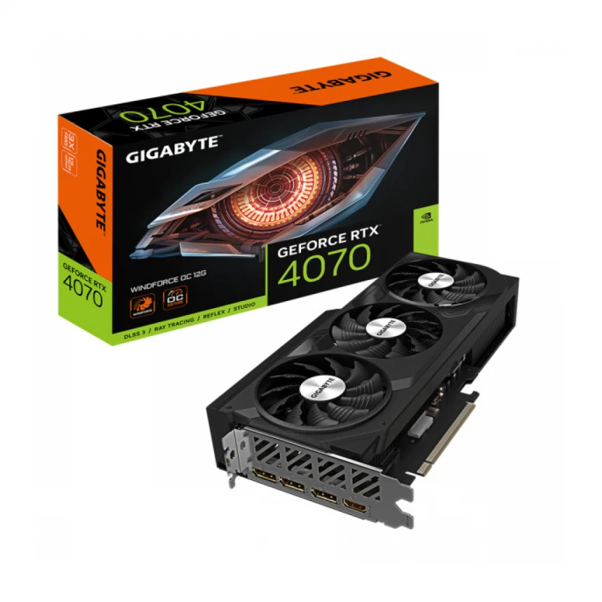 SVGA Gigabyte RTX4070 WindForce 3 12GB GDDR6, GV-N4070WF3OC-12GD