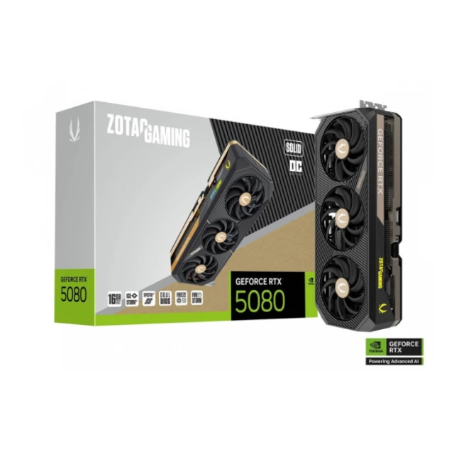SVGA Zotac GeForce RTX 5080 SOLID OC 16GB GDDR7 256bit, ZT-B50800J-10P