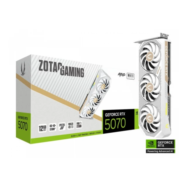 SVGA Zotac RTX 5070 AMP Gaming White Edition 12GB GDDR7 192bit, ZT-B50700FQ-10P