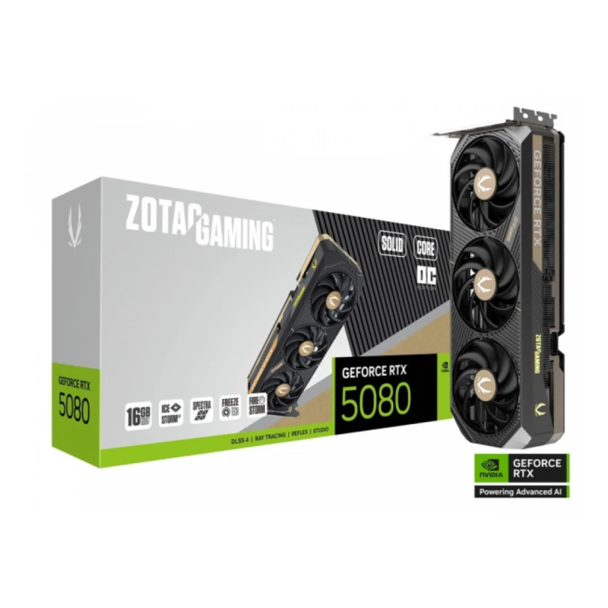 SVGA Zotac RTX 5080 SOLID CORE OC 16GB GDDR7 256bit, ZT-B50800J2-10P