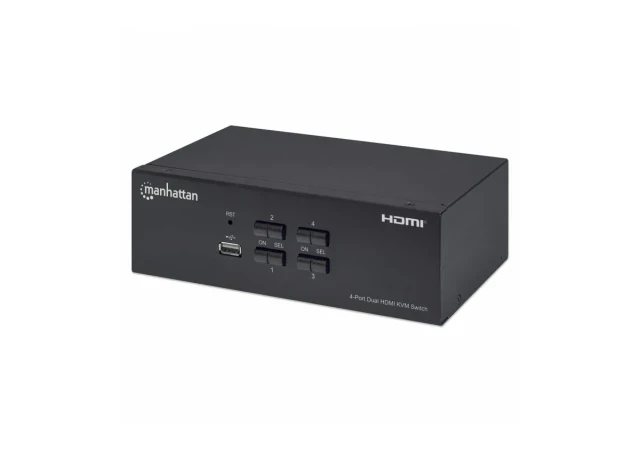 Manhattan 4-Port Dual-Monitor HDMI KVM Switch