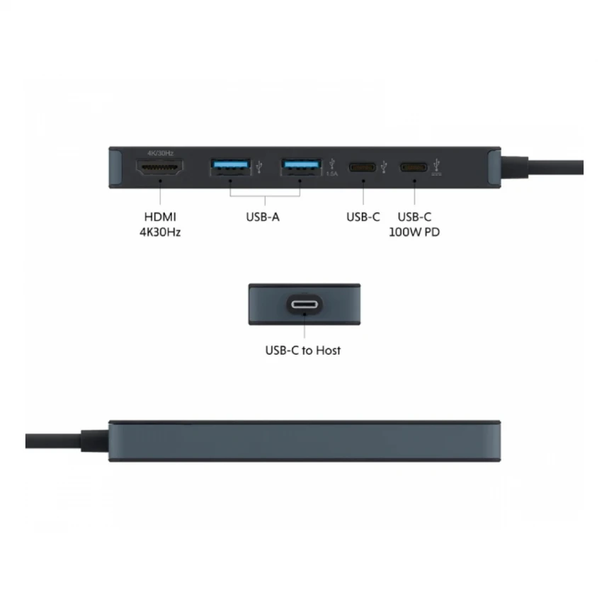 TARGUS HyperDrive Flex 5 Port USB-C Hub crni (HD4101BKGL)