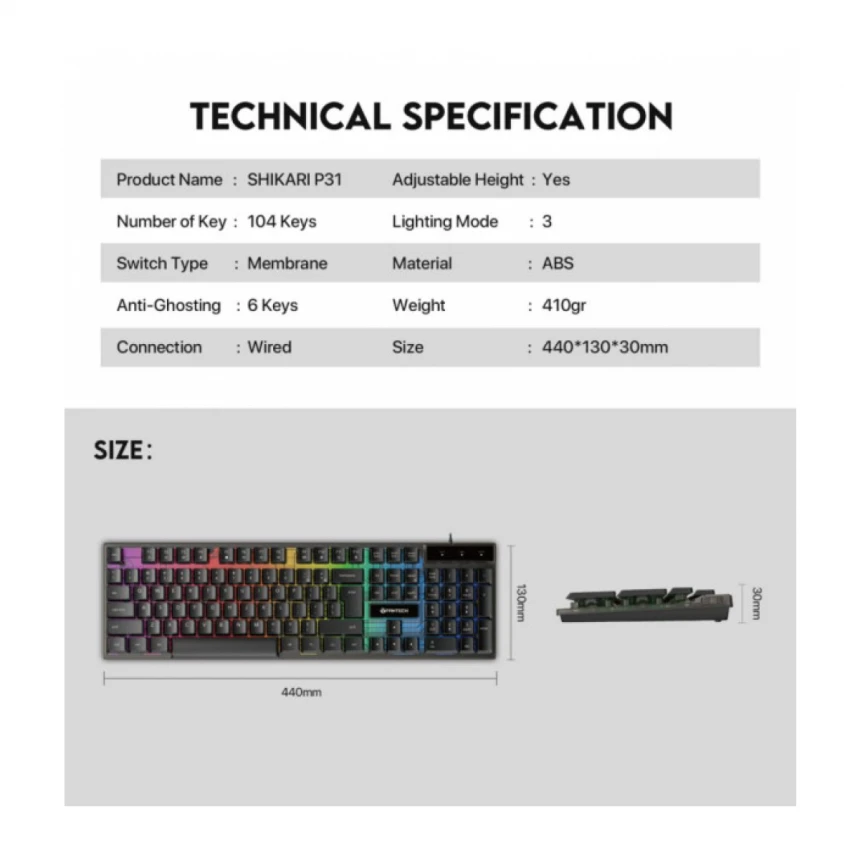 Tastatura + miš + podloga USB Fantech P31 Hero 3u1 crna