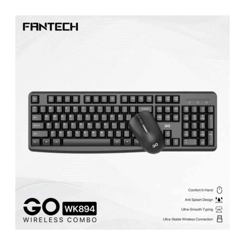 Tastatura + Mis Wireless Fantech WK-894 US crna