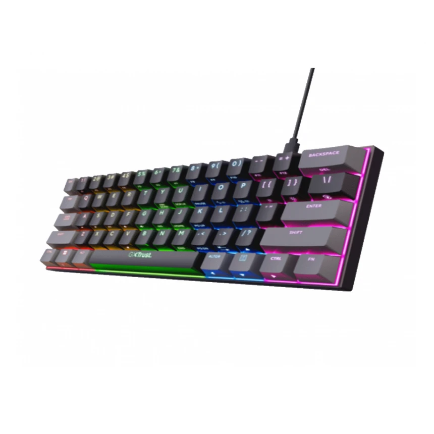 Tastatura TRUST GXT867 ACIRA 60% MINI/Gaming/ US/crna