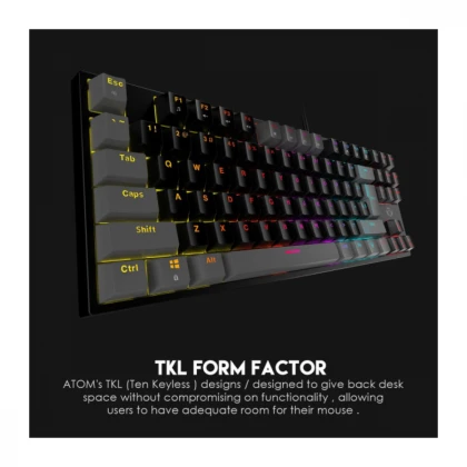 Tastatura USB Fantech MK876 RGB Atom TKL (Blue switch) US crna