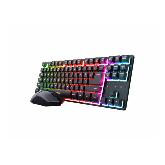Tastatura+miš TRUST GXT 832 Thado Wireless TKL set/US/crna