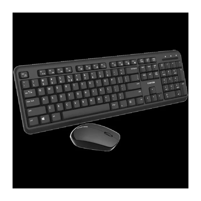 Tastatura+miš Wireless CANYON SET-W20 UK/US Black CNS-HSETW02