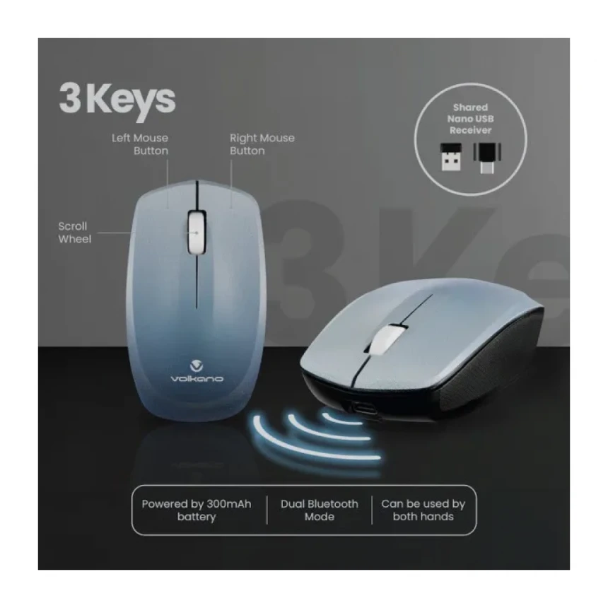 Tastatura+miš Wireless Volkano Prism VK-20248-GR siva