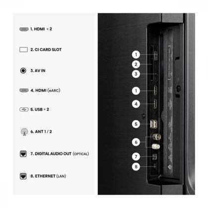 Televizor Hisense H55E7S Smart, QLED, 4K UHD, 55"(140cm), DVB-C, DVB-T2, DVB-S2
