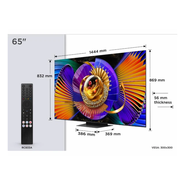 Televizor TCL 65C7L/SQD-MiniLED/65"/4K UHD/144Hz/Google TV/Bang&Olufsen/crna