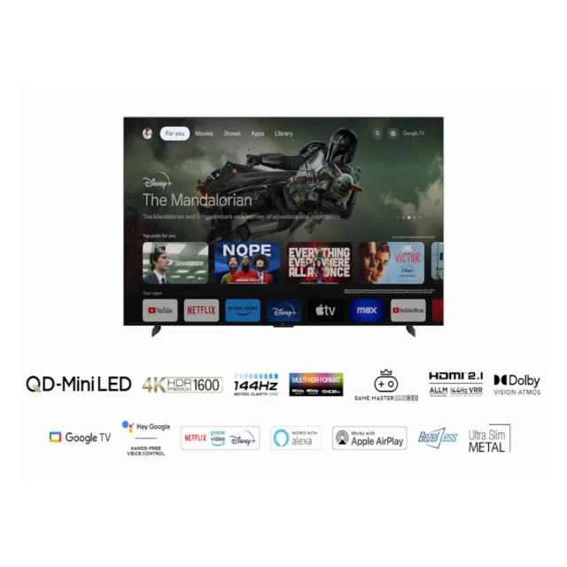 Televizor TCL 98C805/Mini LED-QLED/98"/4K HDR/144Hz/Google TV/crna