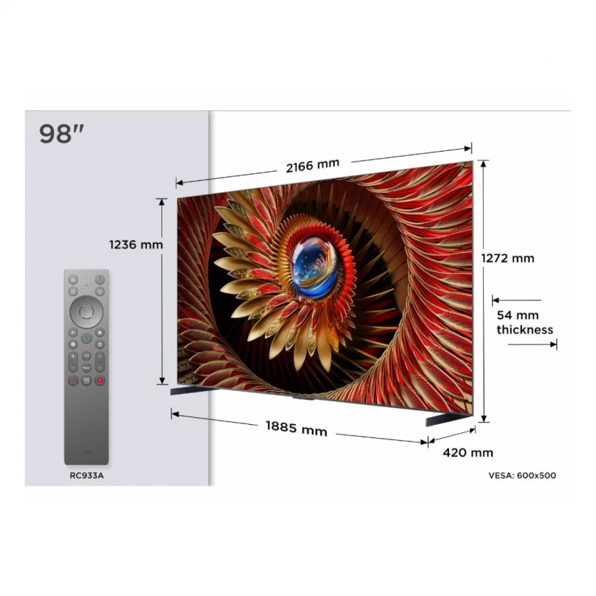 Televizor TCL 98C8K/MiniLED-QLED/98"/4K UHD/144Hz/Google TV/crna