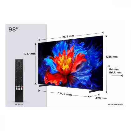 Televizor TCL 98P8K/MiniLED-QLED/98"/4K UHD/144Hz/Google TV/crna