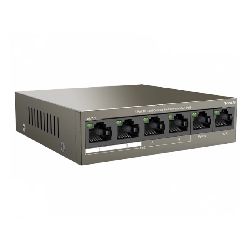 TENDA TEF1106P-4-63W 6-Port 10/100M Desktop Switch with 4-Port PoE 