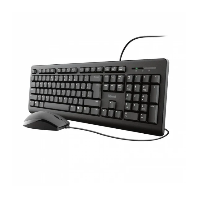 Tastatura+miš TRUST Primo žični set/US/crna