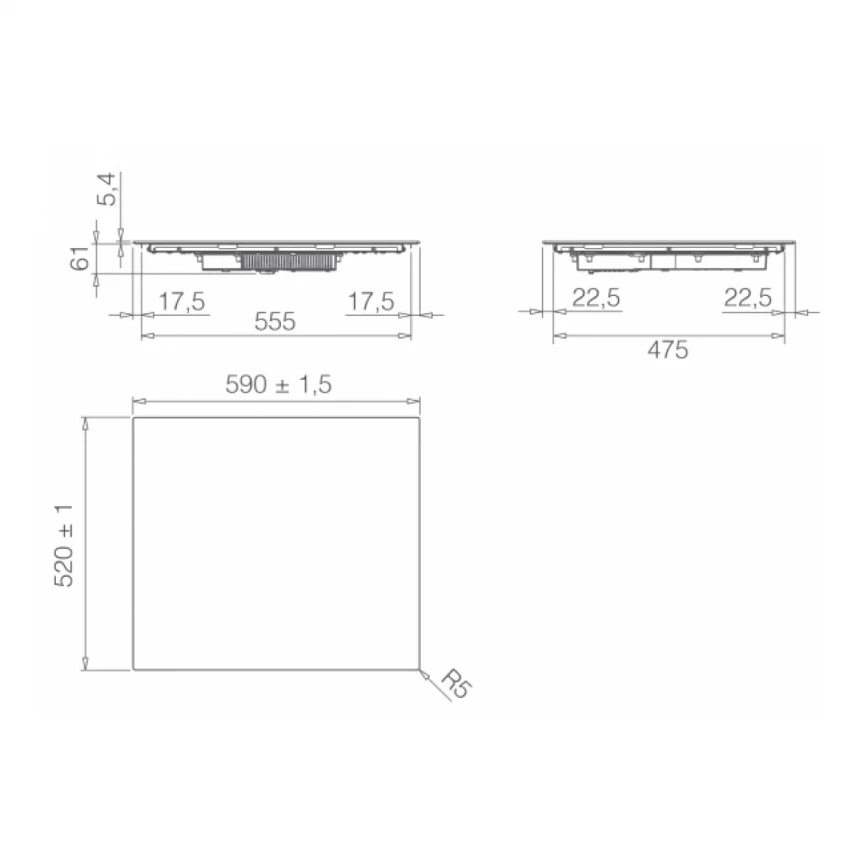 Ugradna indukciona ploca PRIMIS 603 BL