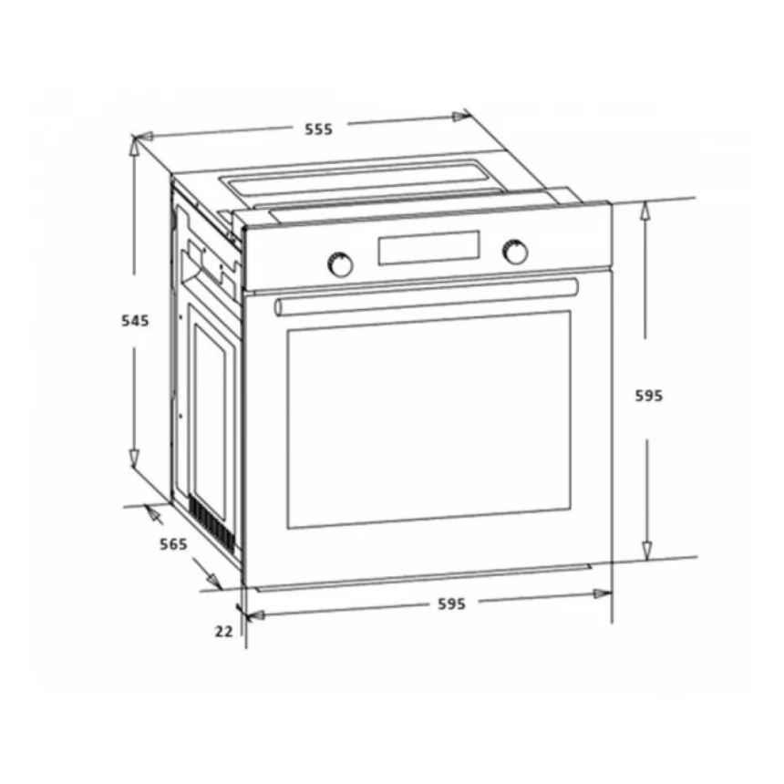Ugradna rerna HEINNER HBO-S624LTG-IX 62l/mehanicka/inox