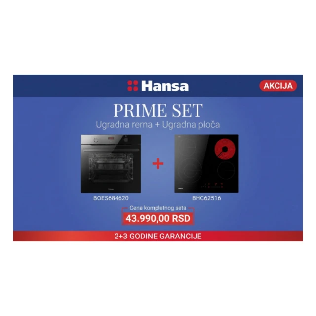 Ugradni set rerna BOES684620 + ploca BHC62516
