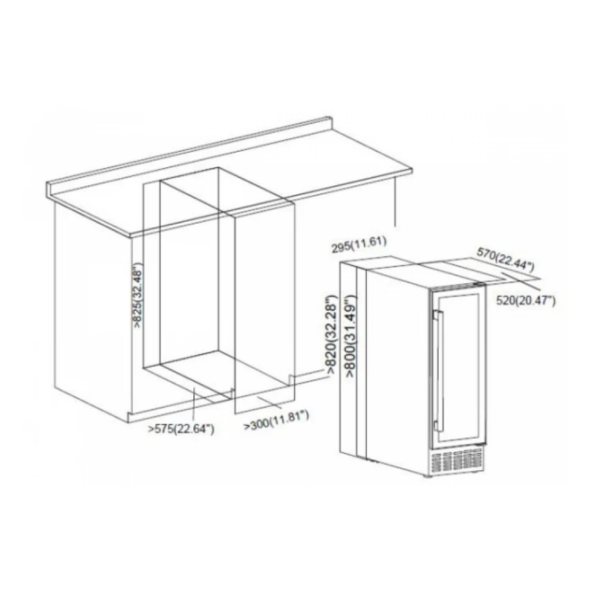 Ugradni vinski frižider HEINNER HRV-ABI56DRL20 /56l/20boca(750ml)/1zona