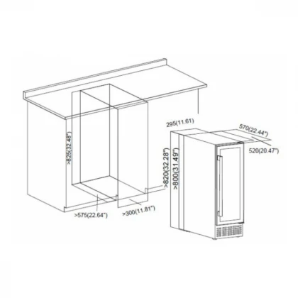Ugradni vinski frižider HEINNER HRV-ABI56DRL20 /56l/20boca(750ml)/1zona