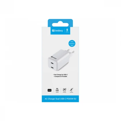USB auto punjač Sandberg 441-56 Dual USB-C PD 65W