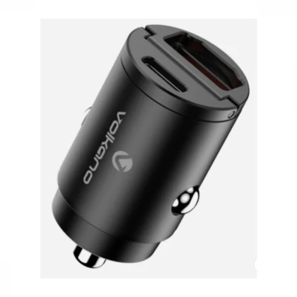 USB auto punjač Volkano Obscurix Series VK-8007-BK 30W USB-A + USB-C