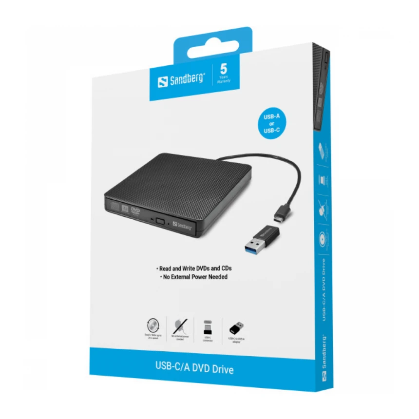 USB-C DVD-RW SATA Sandberg 136-62