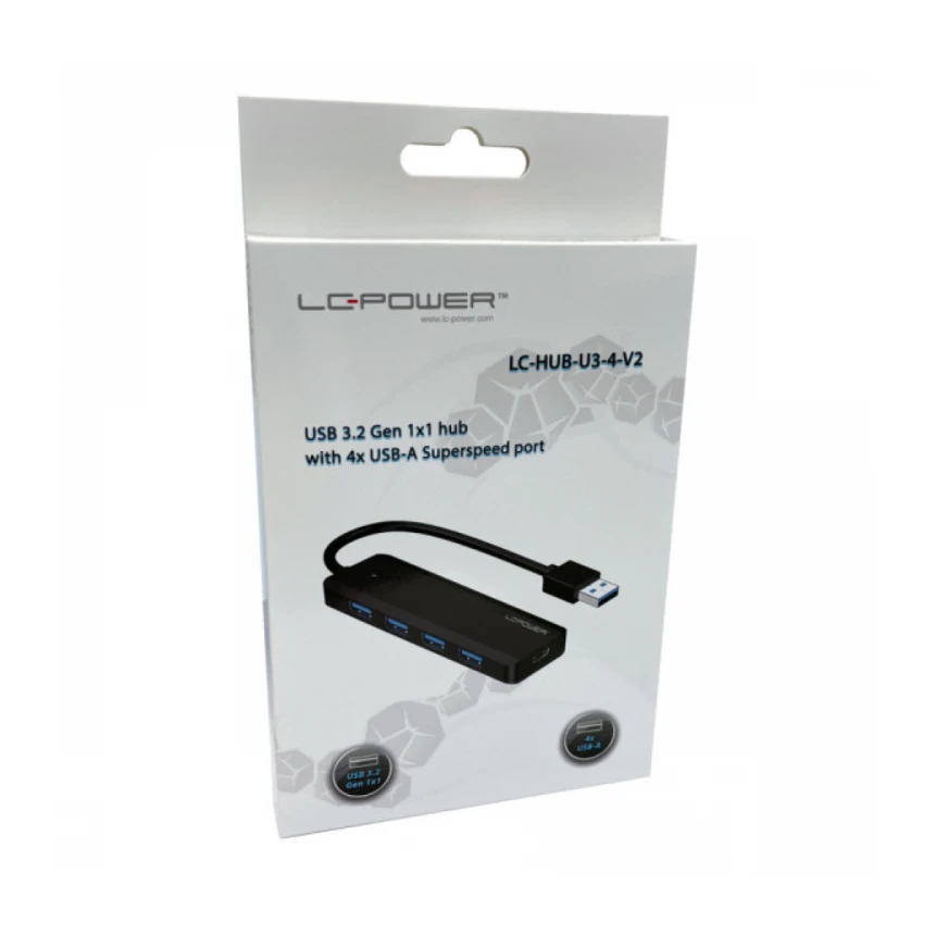 USB HUB LC Power LC-HUB-U3-4-V2 external USB3.2 Gen 1x1 HUB,4xUSB-A, 1xUSB-C,