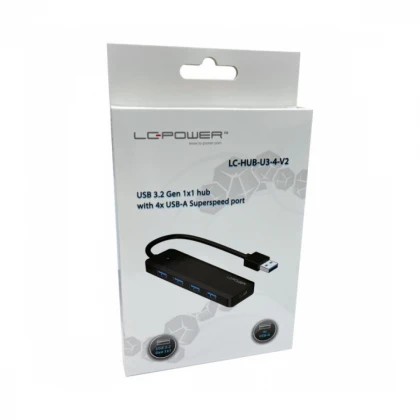 USB HUB LC Power LC-HUB-U3-4-V2 external USB3.2 Gen 1x1 HUB,4xUSB-A, 1xUSB-C,