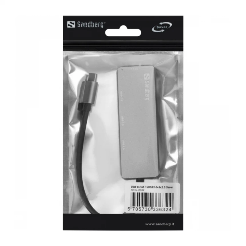 USB HUB Sandberg  336-32 USB-C na 1xUSB3.0+3x2.0 USB