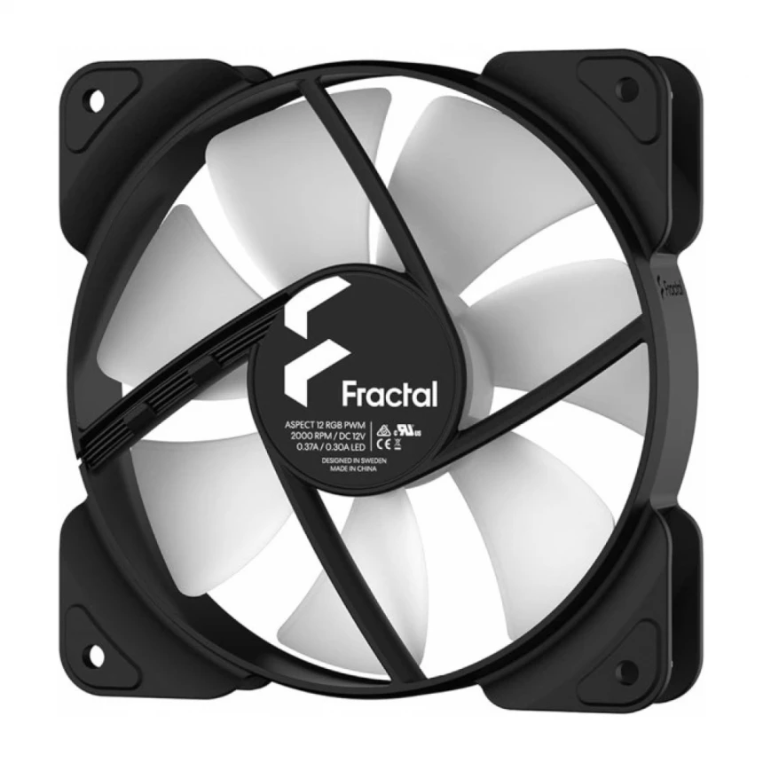 Ventilator 120mm Fractal Design Aspect 12 RGB PWM Black Frame, FD-F-AS1-1205