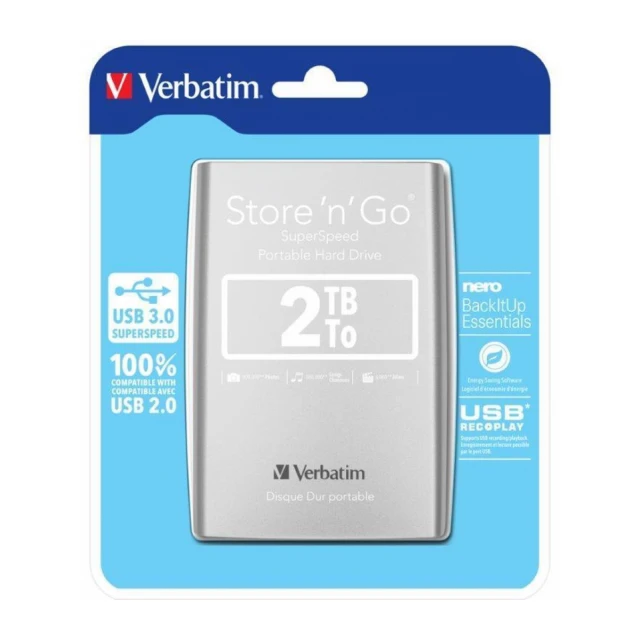 Verbatim HDD 2TB 3.0 Sivi (53189)