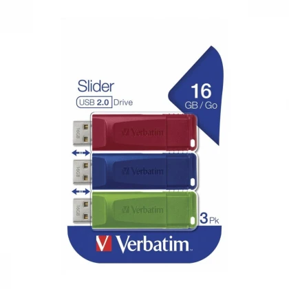 Verbatim Slider USB 3x16GB Pac (49326)