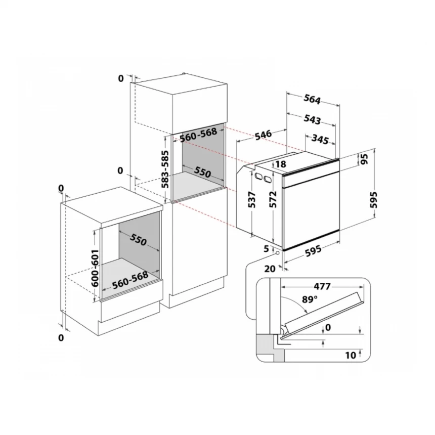 WHIRLPOOL AKZM 8480 NB ugradna rerna 