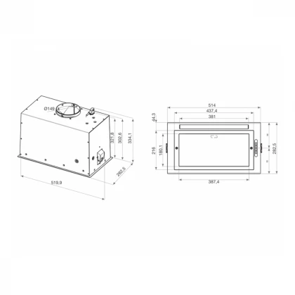 WHIRLPOOL WCT3 63F L ugradni aspirator 