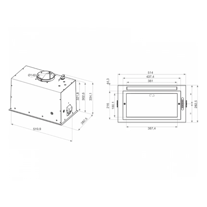 WHIRLPOOL WCT3 63F LTX ugradni aspirator 