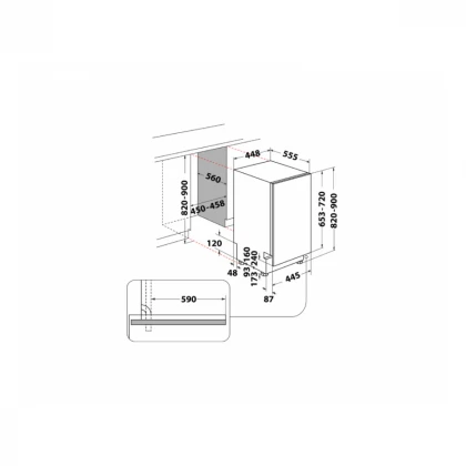 WHIRLPOOL WH6IB10BS7LA0 ugradna mašina za pranje sudova – 45cm 
