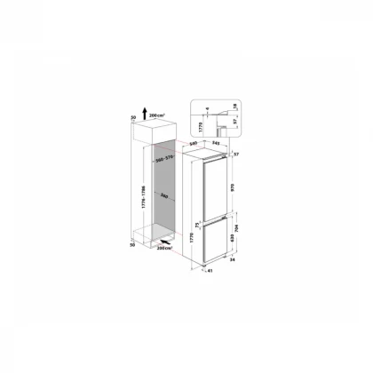 WHIRLPOOL WHC18D051A1 ugradni frižider 