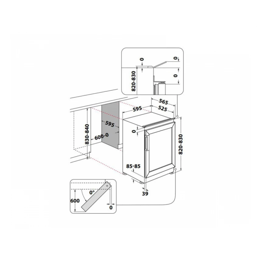 WHIRLPOOL WHWBU60D2B ugradna vinska vitrina 