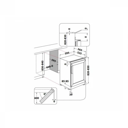 WHIRLPOOL WHWBU60D2B ugradna vinska vitrina 