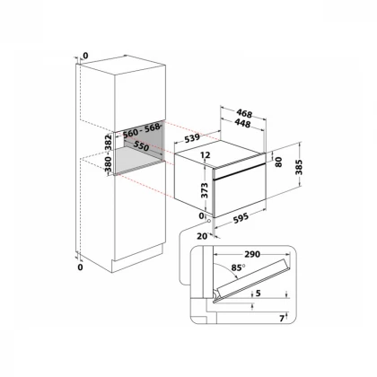 WHIRLPOOL WMD7O4TB ugradna mikrotalasna rerna 