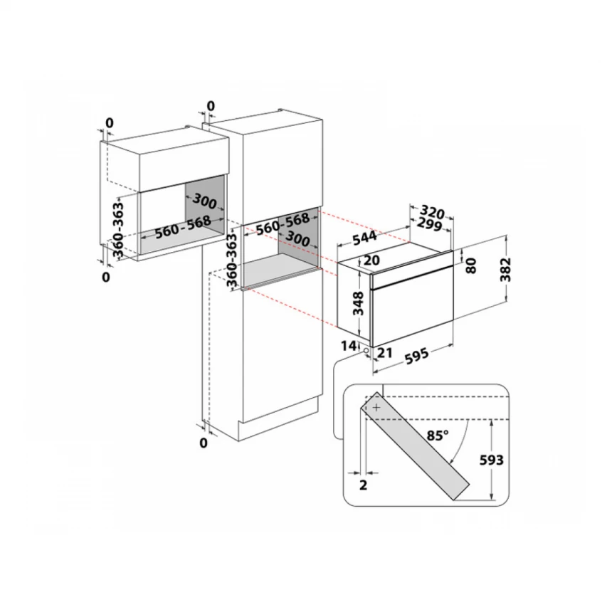 WHIRLPOOL WMN14BB ugradna mikrotalasna rerna 
